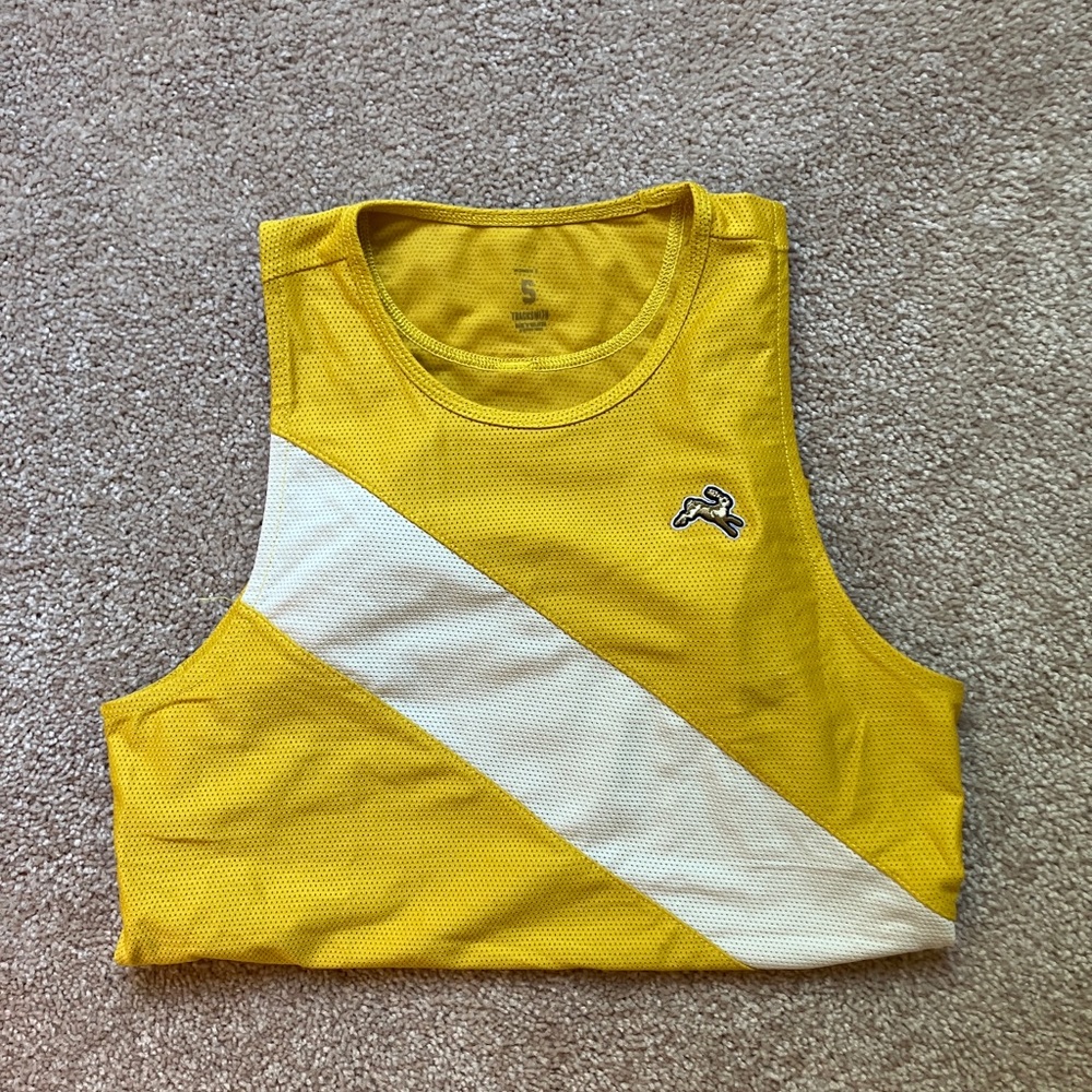 Tracksmith x jcrew yellow van courtlandt singlet size small